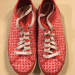 Used Red Coach Sneakers
